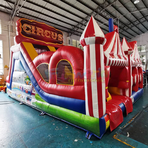 Outdoor commercial kids party chateau gonflable circus inflatable bounce house and obstacle course combo - Product Image 3