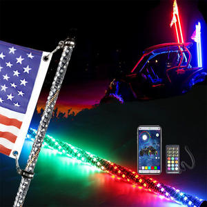 La mejor calidad LANSEKO LED Whips Light 2FT 3FT 4FT 5FT <span class=keywords><strong>1TV</strong></span> 12V con tubo flexible envuelto en PC para accesorios de coche - Product Image 5