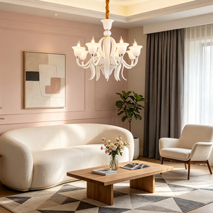 <span class=keywords><strong>Lampadario</strong></span> <span class=keywords><strong>Moderno</strong></span> per Soggiorno, Design Floreale Bianco, Stile Americano - Product Image 5