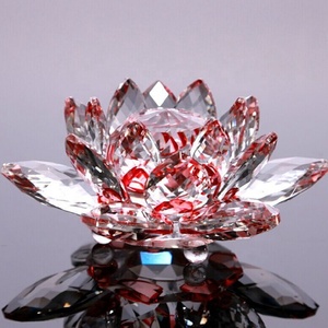 MH-L1015 Bunga <span class=keywords><strong>Lotus</strong></span> Kristal, Bunga <span class=keywords><strong>Lotus</strong></span>, Kristal Merah 4 Inci, Feng Shui, Sungai, Pewarnaan Kristal, Bunga <span class=keywords><strong>Lotus</strong></span> - Product Image 2