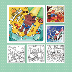 Haute qualité 40 pages coins de la vie livre de coloriage adultes adolescents confortables dessins mignons coins confortables Relaxation papier matériel - Product Image 6