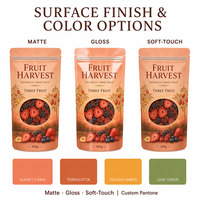 Sachets d'emballage personnalisés à fond plat avec fermeture éclair refermable de qualité alimentaire pour fruits secs, chewing-gums et aliments en conserve
