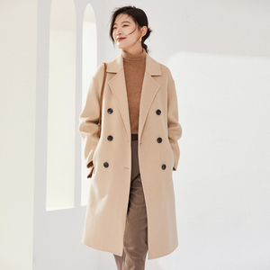 Manteau double face 100 % <span class=keywords><strong>laine</strong></span> pour <span class=keywords><strong>femme</strong></span>, collection automne-hiver, directement de l'usine, dernière mode qui flattere votre silhouette et vous garde au chaud - Product Image 1