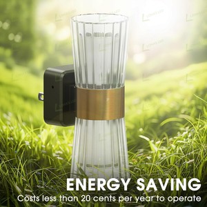 Applique murale LOHAS en acrylique longue durée, à intensité variable, 3000K, blanc doux, lampe de chevet LED, veilleuses pour chambre à coucher, couloir - Product Image 2