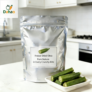 Okra lyophilisée en gros, en morceaux, saine, pour la perte de poids, croustillante, nutritive, déshydratée, collation de légumes lyophilisés - Product Image 2