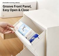 Nouvelle armoire de rangement moderne à 3 niveaux en plastique PP avec couvercle rabattable, empilable, multi-compartiments, adaptée pour la salle de bain