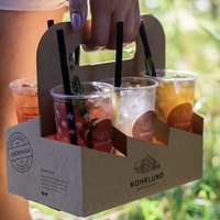 Boîte à emporter portable Porte-gobelets en papier pour café Porte-gobelets à 6 compartiments Plateau porte-gobelets en papier pour café
