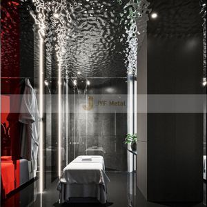 Panel de Pared Decorativo con Diseño de Ondas de Agua LL367, Lámina de Acero Inoxidable Espejo 304 316L, Impermeable, Serie 300 - Product Image 1