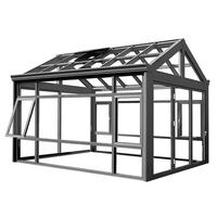 Serres d'hiver extérieures préfabriquées modernes sur mesure, véranda de balcon, jardin d'hiver en aluminium, maisons en verre