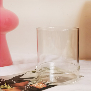 Làm bằng tay rõ ràng thủy tinh borosilicate Nến Lọ chịu Nhiệt Thủy Tinh rỗng container thủy tinh nắp cho trang trí nội thất nến làm - Product Image 5