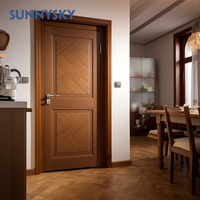 Portes doubles en bois massif modernes pour l'entrée principale de la maison ou de la villa, personnalisées par Sunnysky