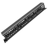 Rack de gestion des câbles en acier laminé à froid, revêtement poudré noir, 1U, 19 pouces, 24 emplacements horizontaux, avec 48 ports