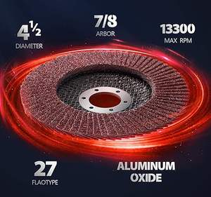 20 pièces-ensemble 200 pièces-carton 4-1/2x7/8 pouces 40/60/80/120 grains T29 disques à lamelles en aluminium paquet de 20 meuleuses d'angle - Product Image 5