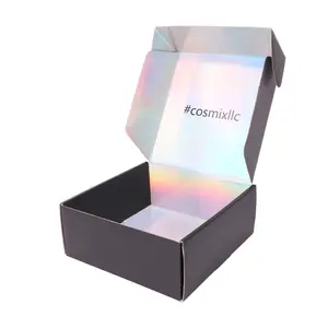 Customised white colorful Kraft Holographic Rigid Hijab Box Recycled Subscription Mini Karton Eco Friendly Paper Packaging Boxes