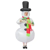Hoge Kwaliteit Polyester Kerst Pop Kleding Inflatables Sneeuwpop Cosplay Suit Kleding Kind Volwassen Opblaasbare Sneeuwpop Kostuum