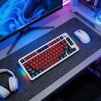 Clavier de jeu mécanique sans fil 75% avec bouton métallique RGB 82 touches Clavier de jeu de bureau Interrupteur rose pour ordinateur portable Windows PC