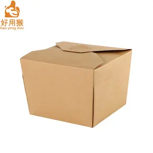 Recyclable Kraft Paper Lunch Box Stamped Embossed with Matt Lamination for Food Industry Environmentally Friendly Packaging