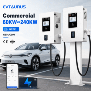 สถานีชาร์จรถยนต์ไฟฟ้า Id3 Dual Gun รองรับ CCS2 GBT NACS กำลังไฟ 30kw 40kw 60kw ชาร์จเร็วอัจฉริยะ โซลูชั่นเครือข่ายเชิงพาณิชย์ - Product Image 1