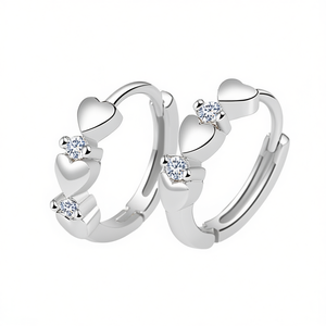 Orecchini E367 in Oro Bianco con Diamanti Taglio Brillante Rotondo, Romantici per Uso Quotidiano, Colore G, Diamanti Naturali Certificati - Product Image 1