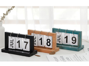 2022 Oficina personalizada rústica Diseño creativo Artesanía Escritorio de madera Calendario perpetuo - Product Image 6