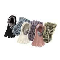 Chaussettes antidérapantes à cinq doigts personnalisées en gros pour femmes, idéales pour le yoga, le pilates, la danse et l'entraînement en intérieur