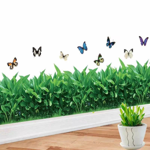 Papel Tapiz de PVC Barato K0006, Autoadhesivo, Decoración del Hogar, Papel Tapiz con Diseño de Mariposas y Hierba - Product Image 1