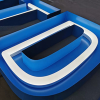 Letras de Canal Metálicas 3D Personalizadas con Iluminación Frontal, Riel Guía, Letrero de Neón Acrílico Sintético, Impermeable IP65, para Publicidad en Parques, Uso en Centros Comerciales y Señalización de Dirección