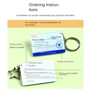 Regalos de Graduación para Toda la Clase: Llavero Personalizado con Texto, Estilo Tarjeta de Embarque, Colgante de Plástico con Foto para Estudiantes de Secundaria/Preparatoria - Product Image 4