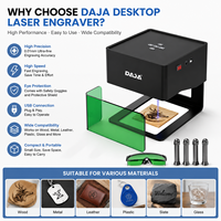 Graveur laser miniature DAJA DJ6 80*80mm, graveur laser de bureau portable, graveur de marquage pour le papier, le bois, le cuir, la fabrication de cadeaux
