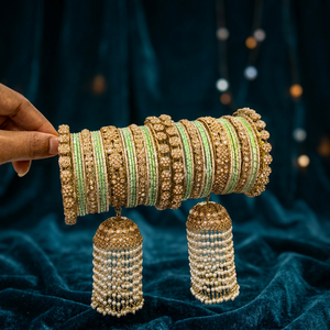 PADMAWATI BANGLES PRIVATE LIMITED Brazaletes de Tungsteno de Alta Calidad Chapados en Oro, Multicolores, para Mujer, Regalo de Boda Étnico Indio - Product Image 3