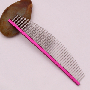 Peine Curvo para Mascotas con Dientes de Acero Inoxidable y Mango de Aluminio, Herramienta para Desenredar y Eliminar Pelo de Perros y Gatos de Pelo Largo y Corto 7999 - Product Image 1