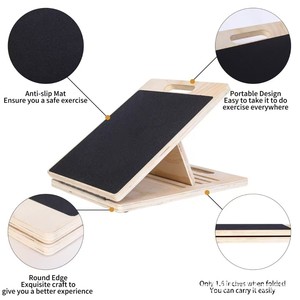 Planche d'équilibre en bois avec surface antidérapante pour la correction de la posture et l'entraînement de la stabilité de la cheville, équipement de gym - Product Image 3