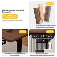 Bureau électrique relevable en bois massif pour la maison, le bureau et l'étude, table d'ordinateur en bois d'hévéa, table de gaming moderne, Chine