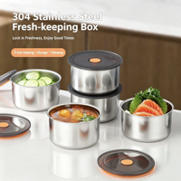 Boîte de conservation alimentaire en acier inoxydable avec technologie d'étanchéité, organisateur pour la maison et le bureau, gadget de cuisine extérieur, boîtes à lunch pour garder les aliments frais