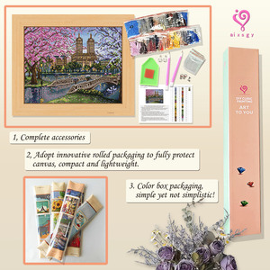 Kit de Peinture Diamant Paysage Romantique de Manhattan, Perles Rondes, Cadre Rectangulaire Imprimé, Image Artistique DIY - Product Image 3