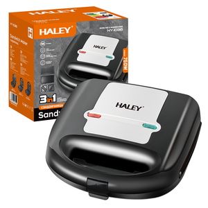 <span class=keywords><strong>Sandwichera</strong></span> 3 en 1 Haley de 750w, Parrilla Eléctrica Desmontable de Acero Inoxidable con Protección contra Sobrecalentamiento, Waflera para el Hogar - Product Image 1