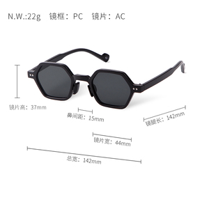 Sang trọng hình lục giác phụ nữ Kính mát người đàn ông Kích thước nhỏ giá rẻ Sun Glasses For Ladies Vintage UV400 kính mắt <span class=keywords><strong>Frames</strong></span> - Product Image 6