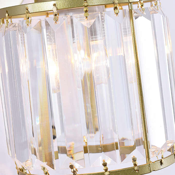 New Modern Luxury Gold Crystal Lighting Hot Selling Wall Lamp Iron Arm Hotel Meeting Living Room Bedroom Wall Light