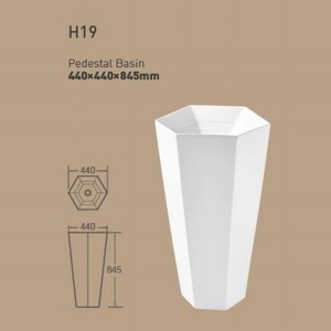 Lavabo sur pied en céramique blanche H16CL, lavabo monobloc à un seul trou - Product Image 4