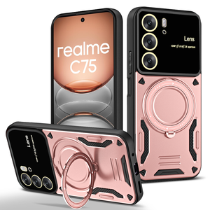 Премиум защитный Магнитный чехол для Realme C75 4G-Многофункциональная подставка с поворотом на 360 °, Противоударная защита от царапин - Product Image 5