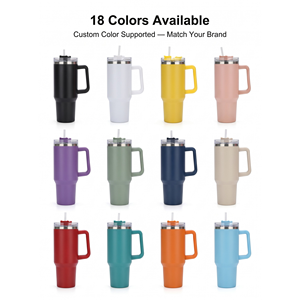 Vaso Térmico de Acero Inoxidable de Doble Pared con Aislamiento al Vacío, 40 oz, Libre de BPA, con Asa y Pajita, Personalizable con Logotipo - Product Image 1