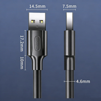 Cable USB 2.0 Tipo A Macho a Macho de Alta Velocidad para Sincronización de Datos, para Teléfono, Banco de Energía, Unidad Flash USB