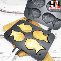 Poêle à Taiyaki 2, 3 ou 4 poissons, antiadhésive, pour gaufres, mini-œufs et crêpes, ensemble de cuisson
