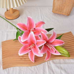 Fleurs de lys artificielles Laixing en PVC souple, moulage par injection 3D, décoration intérieure, accessoires de mariage - Product Image 3