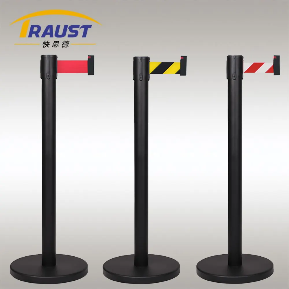 Traust museum station theater custom line stainless steel retractable q manager queue stand belt barrier post stanchions