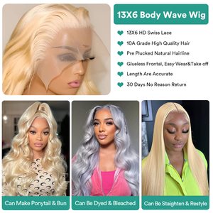Perruque de cheveux naturels 50 pouces sans colle blonde <span class=keywords><strong>613</strong></span> perruque full hd lace avec des cheveux de bébé, cheveux humains 40 pouces vendeur de perruque full lace front complet - Product Image 4