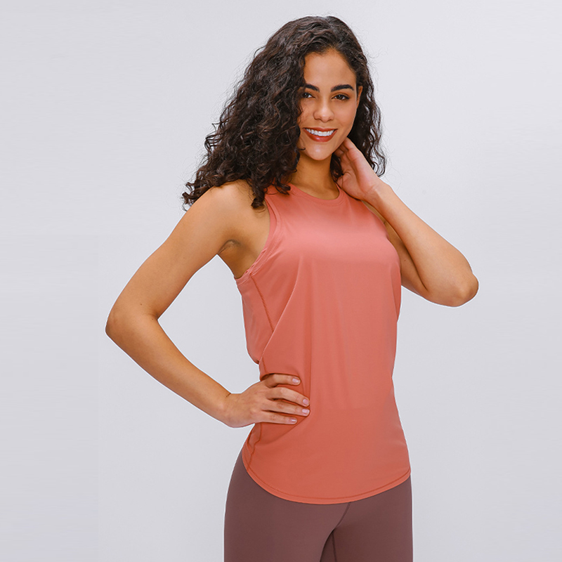 DTL-S2027 Women's Athletic Sleeveless Vest Spandex/Polyester Quick-Drying Fitness Sports Plaid Breathable Plus Size Skinny Yoga