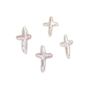 New Baroque Cross <b>Loose</b> <b>Beads</b> Natural Freshwater White Pearl DIY Accessories Wholesale - Product Image 5