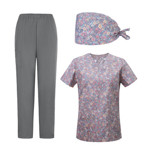 Nurse Uniform Three Piece Set Blue Corgi Print Scrub Suit Women's Split Set Moisture Wicking Operating Room Wear - Product Image 5