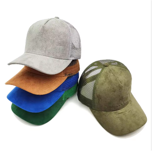Suede Custom Embroidery logo Trucker Hat Mesh 5 Panel Cap Sports Suede Baseball Cap Wholesale - Product Image 6